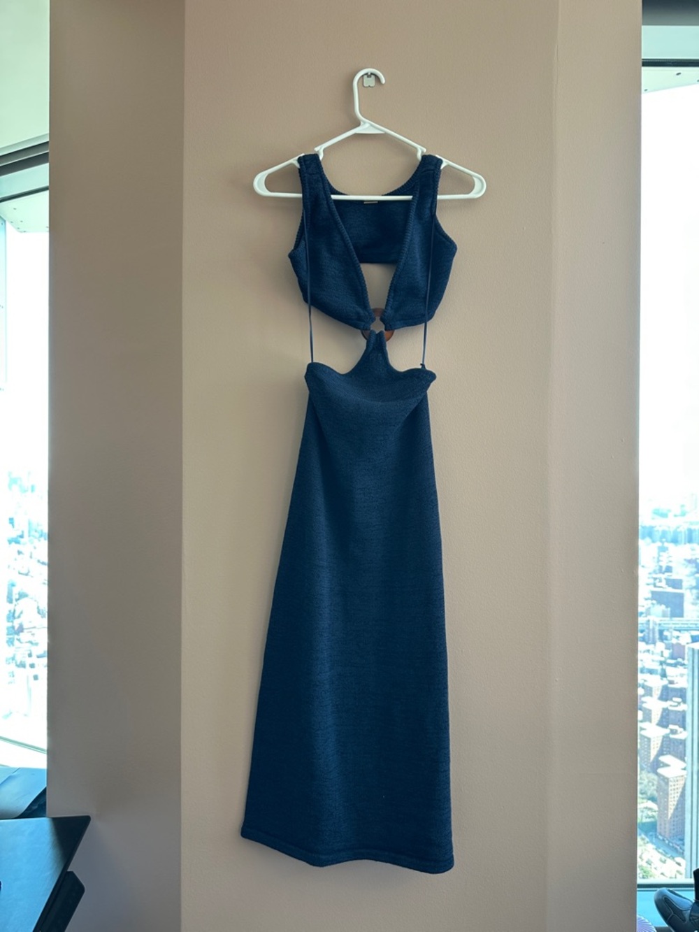 cult gaia Navy Backless Cutout Maxi Dress